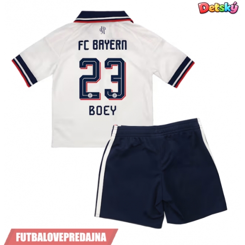 Lacne Dětský Futbalové dres Bayern Munich Sacha Boey #23 2026-27 Krátky Rukáv - Preč (+ trenírky)